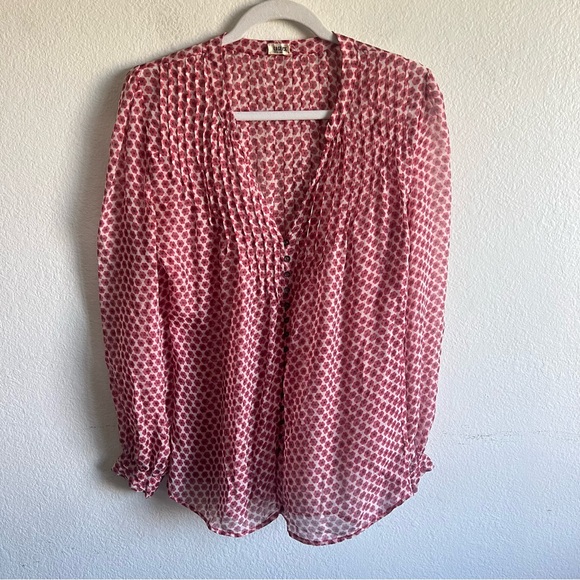 L'AGENCE Women's Floral Print Silk  Red/White Button Up Blouse.
Size 4 - Picture 1 of 11